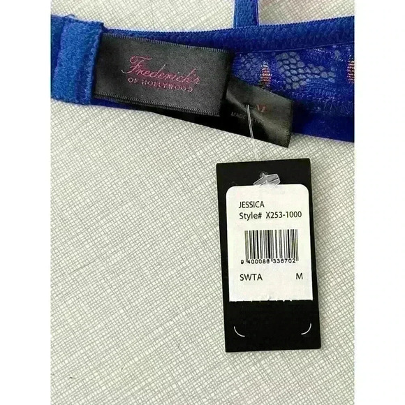 Frederick's Of Hollywood Sz M Jessica Bralette Blue Lace Sexy Comfy Unique NWT - Picture 10 of 10